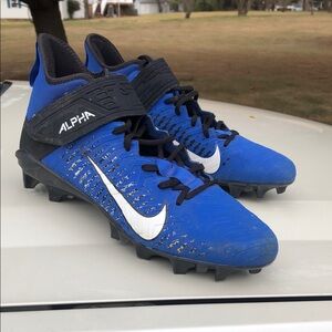 Nike ALPHA Blue and Black cleats 
SIZE 
10